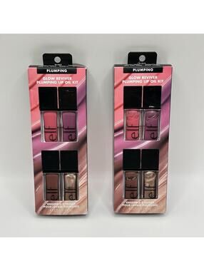 2PK e.l.f. Glow Reviver Plumping Lip Oil Gift Set - 4pc